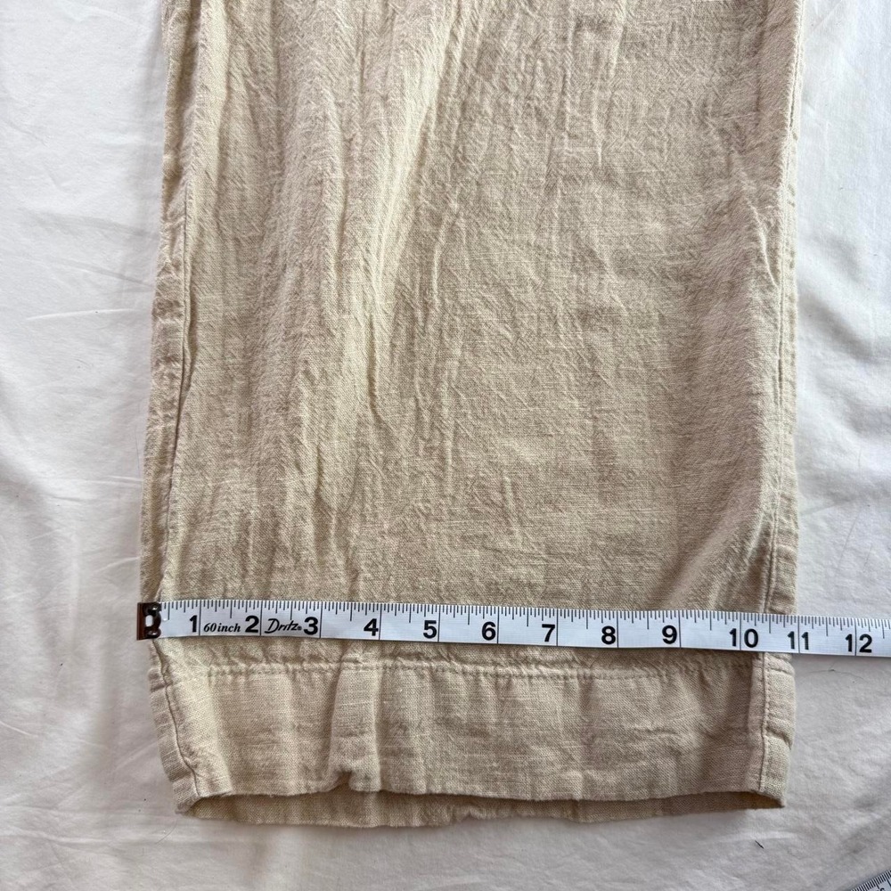 Old Navy Beige Super Wide Leg Linen Blend Pants Womens S Old Money Beach Resort - Picture 6 of 8
